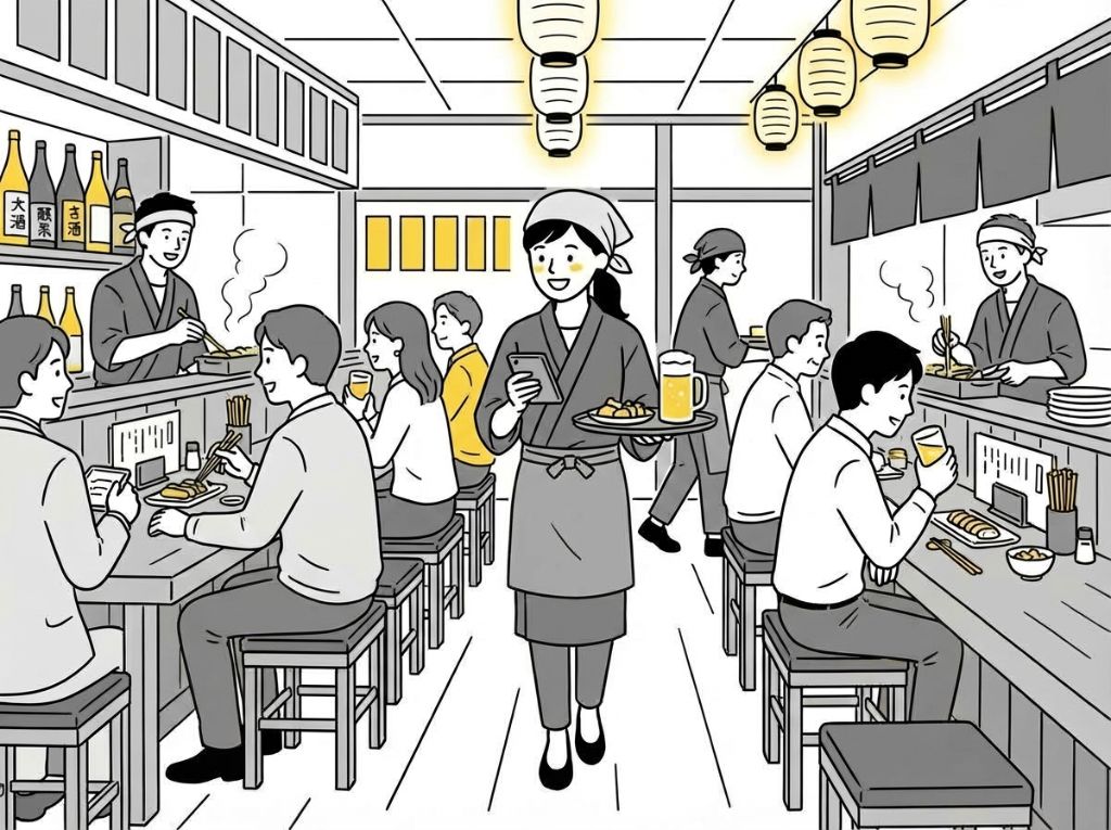 一般的なアルバイトをする学生